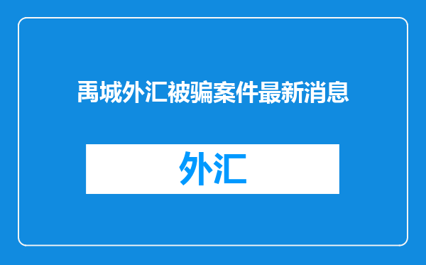 禹城外汇被骗案件最新消息