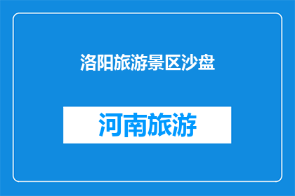洛阳旅游景区沙盘(洛阳旅游景区沙盘：探索历史与现代的完美融合吗？)